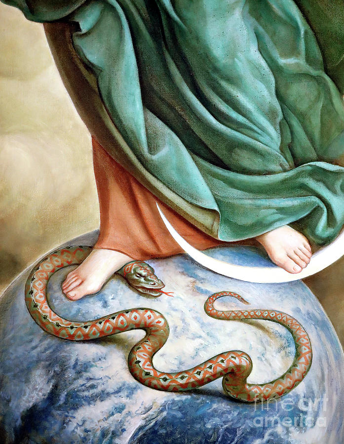 La vierge Marie marche sur le serpent(Ecole Italienne) Image