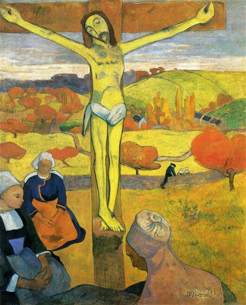 Le Christ jaune, huile sur toile de 73.4 x 92.1 cm, Paul Gauguin réalisé en 1889 à Pont-Aven, Galerie d'art Albright-Knox de Buffalo, aux États-Unis. Image